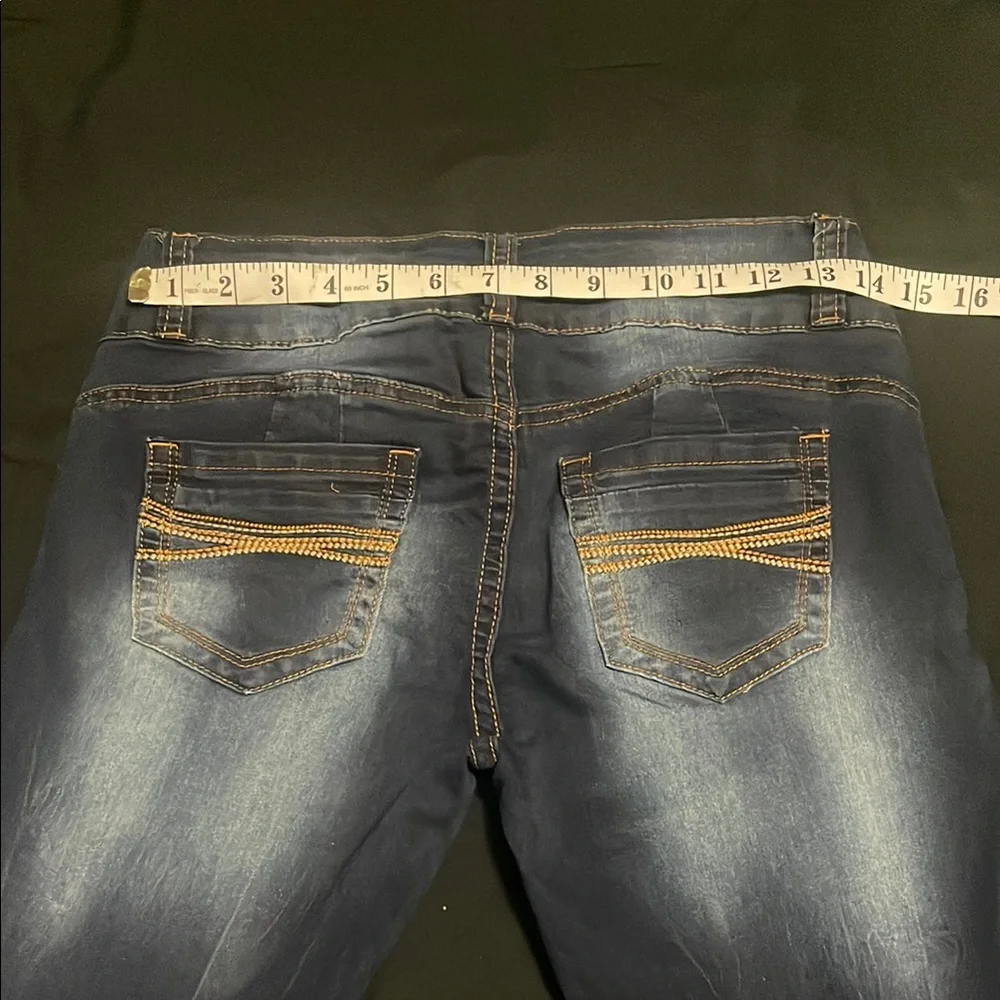 VIP Blue Jeggings with Stretch and Faded Design - Picture 4 of 5